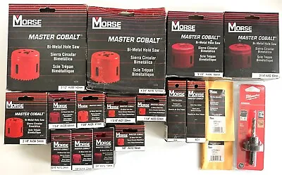 18 Pc Lot Mk Morse Hole Saw Master Cobalt 5/8 To 5-1/2  Milwaukee Arbor Usa Set • $119