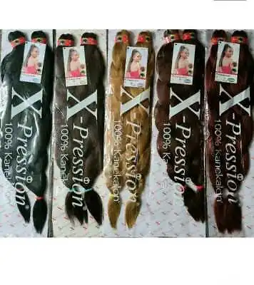 £7.99 • Buy Xpression Pre Pulled Stretched EZ Knotless Braids Expression Hair Extension 62''