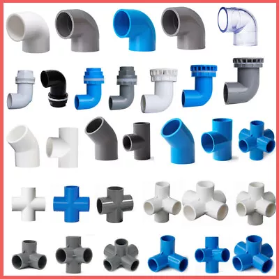 £1.38 • Buy PVC Water Pipe Fittings Drainage Couplers Adapter Cross Tee Elbow 16mm-200mm