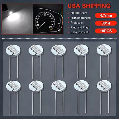 10Pcs Cold White 3SMD LED Mini 4.7mm Bulbs Instrument Cluster Dash Panel Lights • $8.02