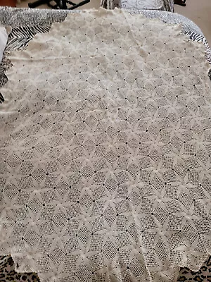 $25 • Buy Tablecloth Hand Crocheted Vintage