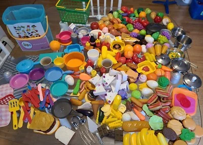 $10 • Buy Huge Hundreds Pretend Food, Utensils, Pots, Pans, Plates, Kitchen Accessories