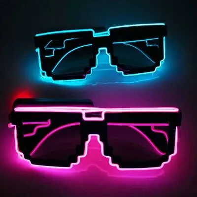LED Luminous Glasses Light Up Eyeglasses Shades Electronic Visor Party Prop UK • £7.45
