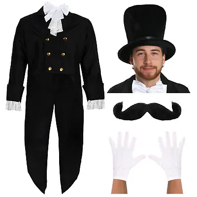 Posh Victorian Man Dickensian Gentleman Caroller Fancy Dress Costume Accessories • £24.99