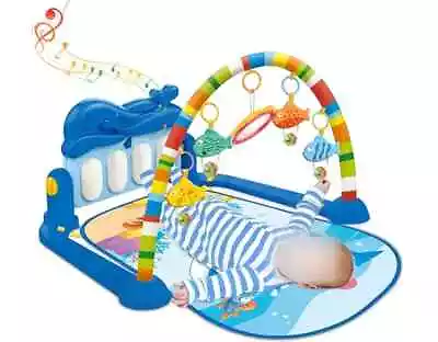 Gym Play Mat Baby Newborn Kids 3 In1 Fitness Music Lay Fun Piano Boy Girl • £16.99