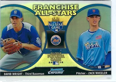 2012 Bowman Chrome Franchise All-Stars Zack Wheeler/David Wright #FAS-WW NY Mets • $2.99