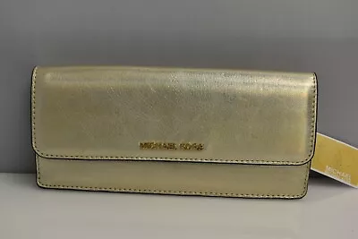 Michael Kors Pale Gold Flat Wallet Leather Money Pieces $138 32H7MF6E1K • $69.99