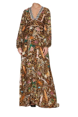 $162 • Buy CAMILLA - Fauna Electro Printed Lantern Sleeve Dress, Size M, 100% Silk RRP $999
