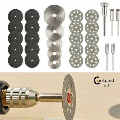 30X Mini Diamond Cutting Discs Wheel Blades Set Drill Bit For Dremel Rotary Tool • $10.25