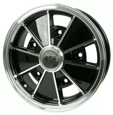 15  X 6-1/2  Vw Bug 5 Lug Black Empi BRM Wheel Includes Cap-Valve Stem • $220.95