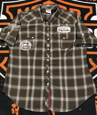 Harley Davidson Button Shirt Large Women’s  Embroidered Design • $25