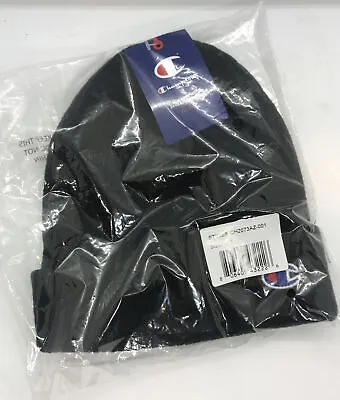 Champion Mens Black One Size Logo Beanie • $9.99