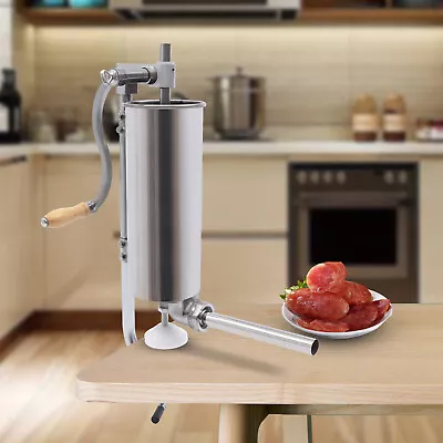 $75 • Buy 3 L Sausage Filler Stuffer Commercial Meat Sausage Maker Machine & 8 Nozzles