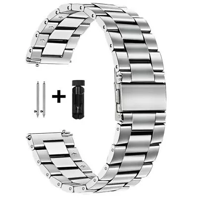 18/20/22/24 Mm Stainless Steel Metal Watch Band Universal Wrist Strap Bracelet  • $7.50