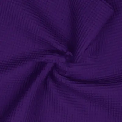 Cotton Honeycomb Waffle Plain 100% - Violet - Fabric Towel Dressmaking • £12.79