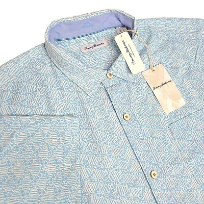 Tommy Bahama Mens XXL Desoto Shells $138 Short Sleeve Silk Blend Button Shirt • $69.99
