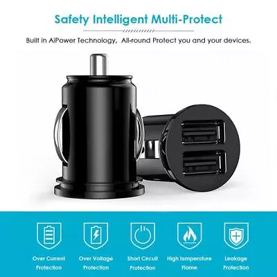 Fast Car Charger Dual USB Car Charger Cigarette Lighter Adapters Socket U6W7 • $2.74