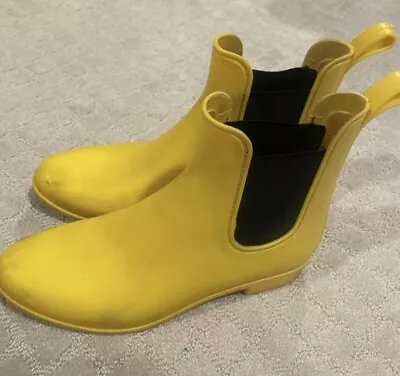 J Crew Chelsea Rain Boots Banana Yellow Women’s Size 9 • $5.23