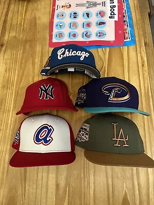 MLB New Era Fitted 7 1/8 Hats Lot Of 5 Side Patch • $100