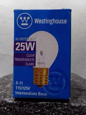 1 Westinghouse 03634 S-11 Hi-Intensity 25W 115/125V Intermediate Base Bulb • $8.54