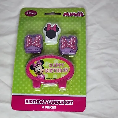 DesignWare Disney Minnie Mouse Birthday Candle Set 4 Pieces NEW • $6.29