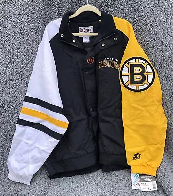 Vintage Starter Center Ice Boston Bruins Hockey Jacket NHL XL XLarge 90’s NEW • $245