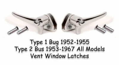 Vw Type 1 2 Bug 1952-1955 & 1953-1967 Bus Vent Wing Latches Show Car Quality • $50