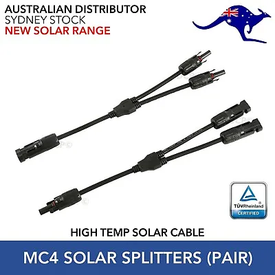 1 Pair PV Solar Panel Cable Y Branch Connector With MMF/FFM Parallel Splitter • $12.95