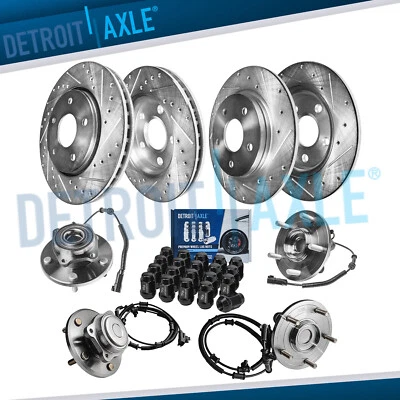 $349.82 • Buy Front Rear Drilled Rotor Wheel Hub +20pc Wheel Lug Nuts For Grand Caravan Routan
