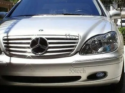 Mercedes W220 S430 S500 S55 Grille SILVER Grill AMG 5 Fins 2003 2006 2005 55tech • $189.99