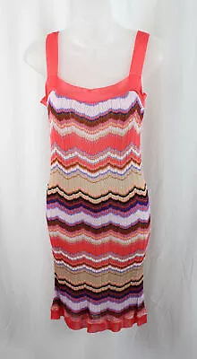 Missoni Orange Multi Print Rayon Blend Wide Strap Lined Dress Size IT 40 US 6 • $50.15