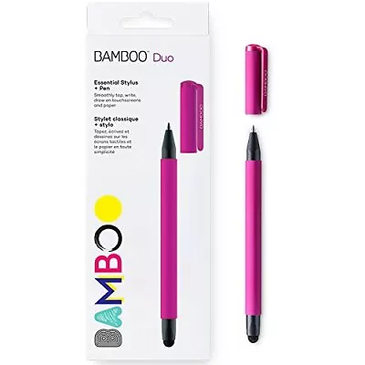 Wacom Stylus Touch Pen Bamboo Duo Stylus Pink 2 Nibs (Ballpoint Pen • $34.66