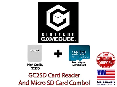 Nintendo GameCube GC2SD 256GB MICRO SD Card Adapter Game Cube Memory Card Slot • $49.90