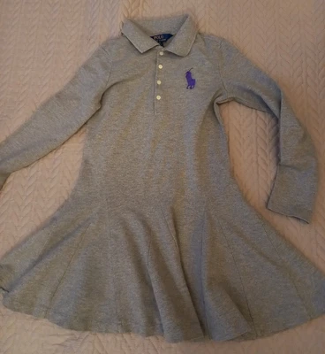 £20 • Buy Ralph Lauren Polo Girls GREY Polo Dress Aged S (7) Free P&P