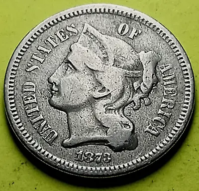 $8.50 • Buy 1873 Liberty Head THREE CENT NICKEL, 3c, Obsolete U.S. ODD TYPE Coin