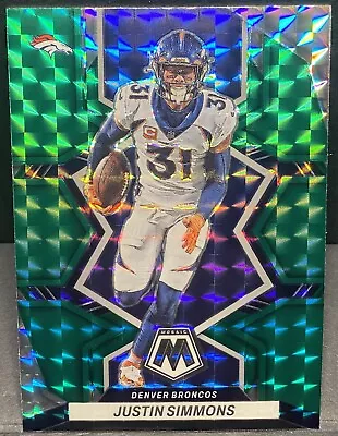 2022 Justin Simmons Panini Mosaic Green Prizm Parallel Insert #62 Denver Broncos • $1.50