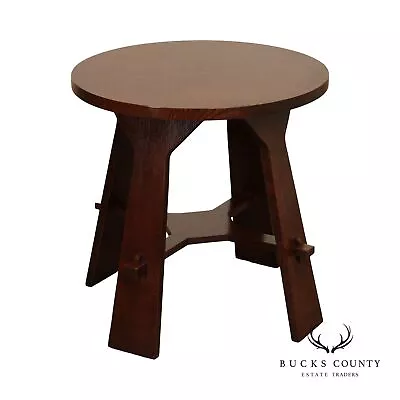 $1695 • Buy Stickley Mission Style Oak 'Gus' Round Tea Table
