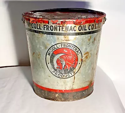 McColl-Frontenac Canadian Oil Company Red Indian Hytak Grease Bucket Rare Item! • $367.95