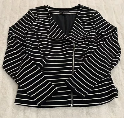 Women’s XS Light Jacket By Mossimo Striped Black Zip Up • $9