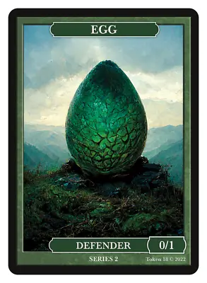 Egg Token 0/1 Green  Givememana Tokens Series 2  Magic The Gathering MTG • $2