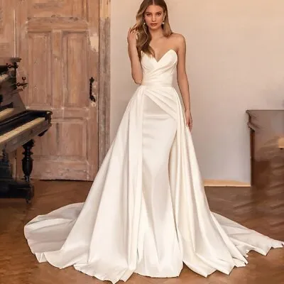 Mermaid Wedding Dress With TrailStrapless Bridal GownCustom Wedding Gown • $225