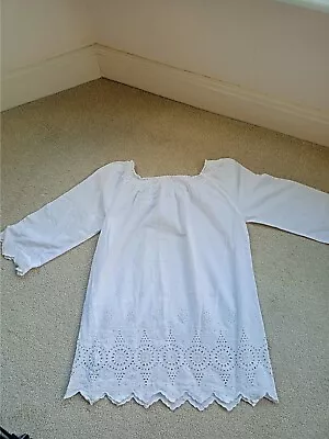 M&S Indigo White Summer Tunic Top - 10-12 • £6