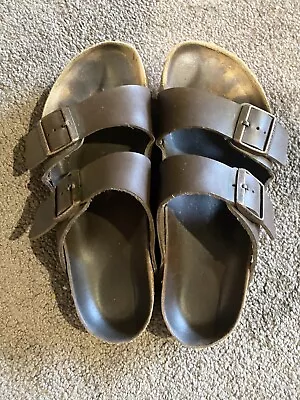 Brown Leather Birkenstock Sandals / Slides Sz Eu 40 Womens Sz 9 • $35