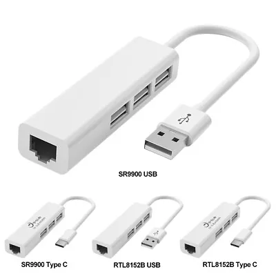 Type-C To RJ45 USB Network Card Hub 10GBit/s Computer Dock Station 4 Port 4 In 1 • $7.78