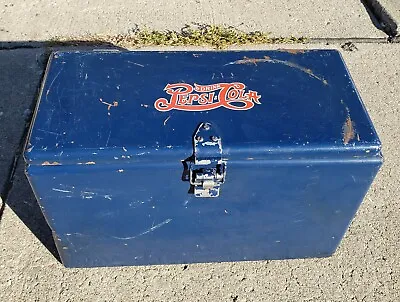 Vintage Pepsi Advertising Galvanized Metal Cooler W/ Tray Soda Pop Sign Gas Oil • $167.95