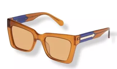 Karen Walker Immortal Sunglasses | Saffron Jellybean Bio-Acetate Blue Accent • $58.28