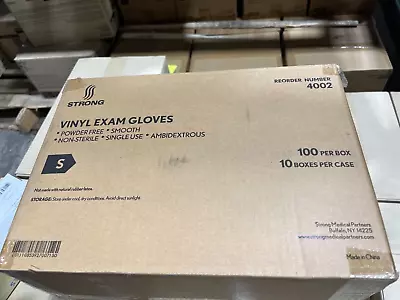 1 CASE STRONG Vinyl Exam Gloves - 100 Per Box - Powder Free SMALL • $20