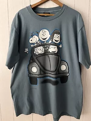 VTG Peanuts Charlie Brown Volkswagen Beetle 90's Single Stitch T-Shirt XL Snoopy • $39.99