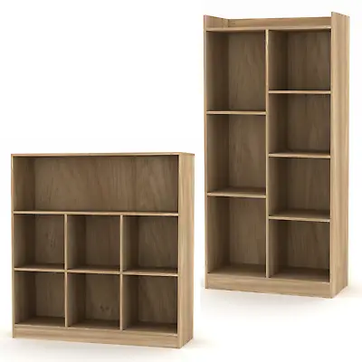 Tall Wide Wooden 7 Cube Bookcase Shelving Display Storage Unit Cabinet Shelves • £52.99