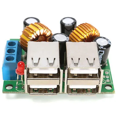 4-USB Port Step-down Power Supply Converter Board Module DC 12V 24V 40V To 5V 5A • £3.31